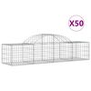 vidaXL Gabionen mit Hochbogen 50 Stk. 200x50x40/60 cm Verzinktes Eisen