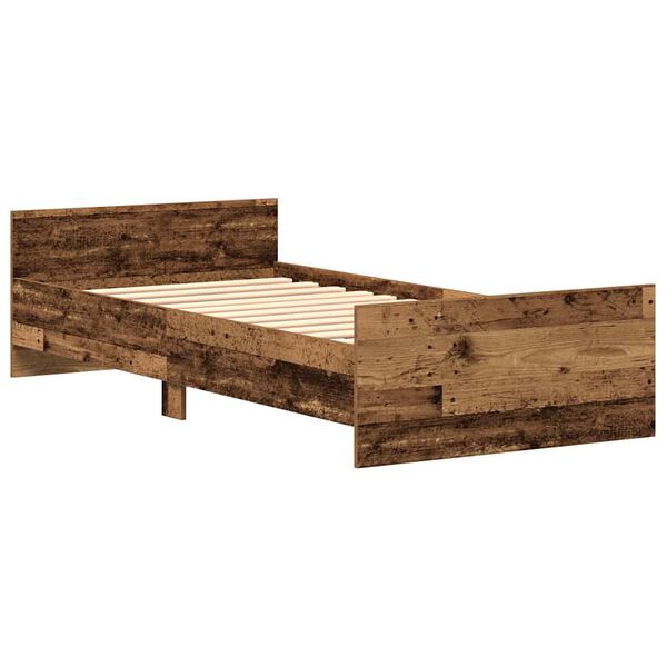 vidaXL Bettgestell ohne Matratze Altholz-Optik 75x190 cm Holzwerkstoff