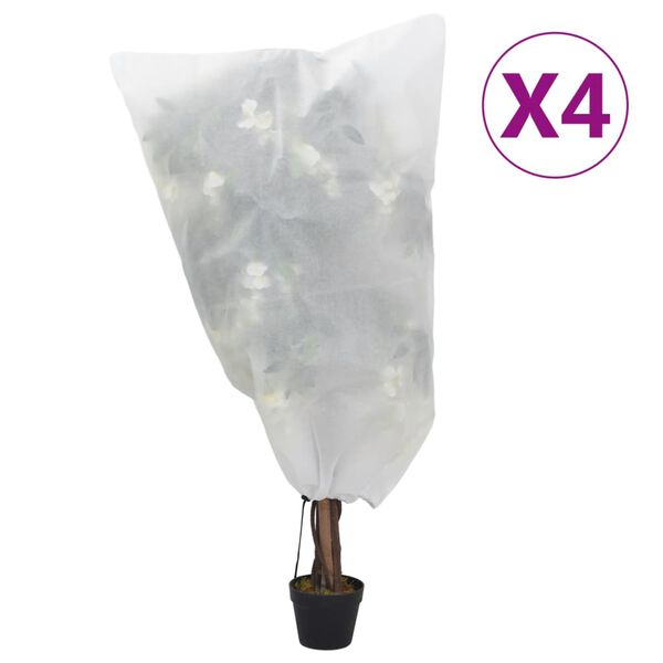 vidaXL Wintervlies mit Kordelzug 4 Stk. 70 g/m&sup2; 0,8x0,8 m