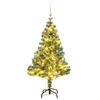 vidaXL K&uuml;nstlicher Weihnachtsbaum mit Schnee & Kugeln 150 LEDs 150 cm
