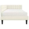 vidaXL Eckbettgestell mit Matratze mit Kopfteil Creme 90 x 190 cm Samt
