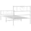 vidaXL Bettgestell mit Kopf- und Fu&szlig;teil Metall Wei&szlig; 75x190 cm