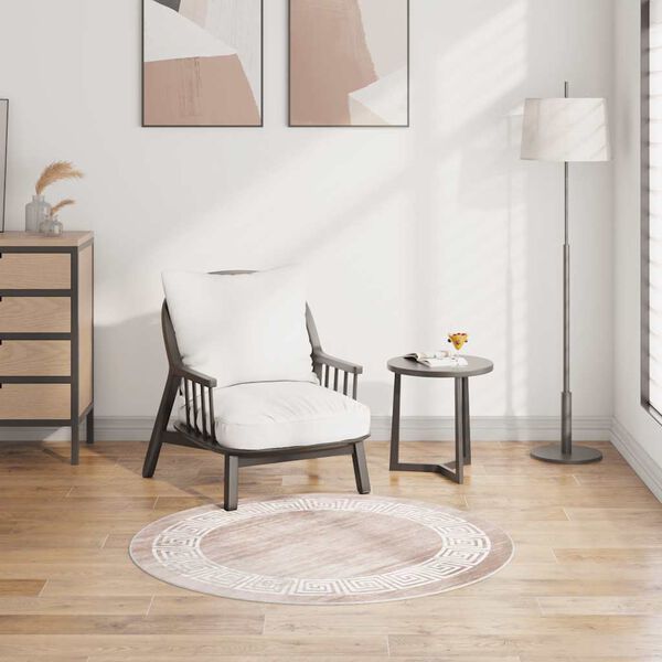 vidaXL Teppich Waschbar 120 cm Beige