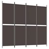 vidaXL 4-tlg. Paravent Braun 200x180 cm Stoff