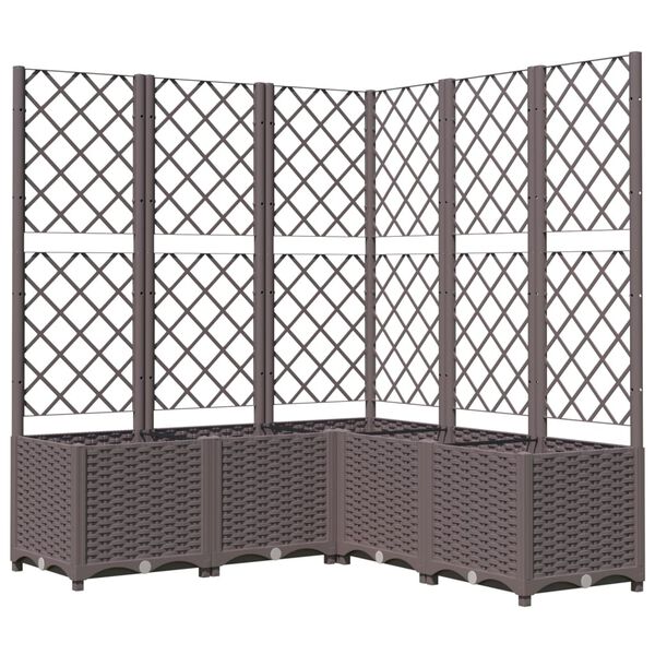vidaXL Pflanzk&uuml;bel mit Rankgitter Braun 120x120x136 cm PP