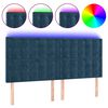 vidaXL LED Kopfteil Dunkelblau 200x5x118/128 cm Samt