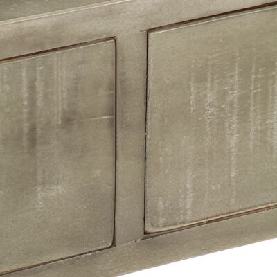 vidaXL Konsolentisch Grau mit Messing 110 x 35 x 76 cm Mangoholz Massiv