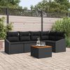 vidaXL Gartensofa-set mit Speicher 6 pcs Schwarz Poly-Rattan