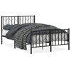 vidaXL Bettgestell mit Kopf- und Fu&szlig;teil Metall Schwarz 120x190 cm