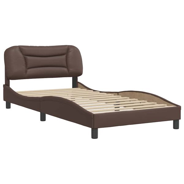 vidaXL Bettgestell ohne Matratze "Hvar" Braun 100x200 cm Kunstleder