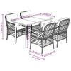 vidaXL 5-tlg. Garten-Essgruppe mit Kissen Braun Poly Rattan