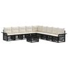 vidaXL Gartensofa-set 10 stk. Schwarz Poly-Rattan