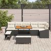 vidaXL Garten-Sofa-Set mit Kissen 9 pcs Schwarz Poly Rattan