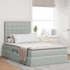 vidaXL Bett mit Stauraum und LED mit LED Hellgrau 120 x 200 cm Samt