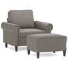 vidaXL Sessel mit Hocker Hellgrau 60 cm Samt