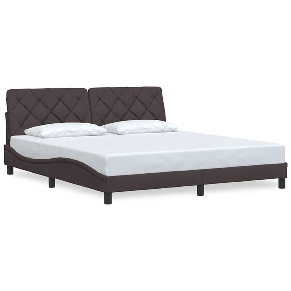 vidaXL Bettgestell ohne Matratze Dunkelbraun 180x200 cm Stoff