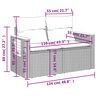 vidaXL 8-tlg. Garten-Sofagarnitur mit Kissen Grau Poly Rattan Akazie
