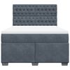 vidaXL Boxspringbett mit Matratze Dunkelgrau 140x200 cm Samt