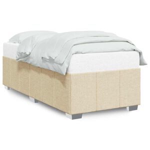 vidaXL Bettgestell ohne Matratze Creme 100x200 cm Stoff