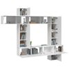 vidaXL 9-tlg. TV-Schrank-Set Wei&szlig; Holzwerkstoff