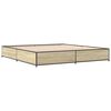 vidaXL Bettgestell Sonoma-Eiche 200x200 cm Holzwerkstoff und Metall