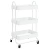 vidaXL 3-Etagen-Wagen Wei&szlig; 43x34x79 cm Stahl
