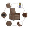 vidaXL Massagesessel Elektrisch Braun Stoff