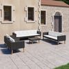 vidaXL 5-tlg. Garten-Lounge-Set mit Auflagen Poly Rattan Schwarz