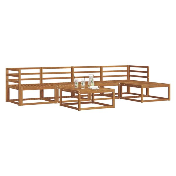 vidaXL Outdoor-Sofagarnitur mit Kissen 6 pcs Natur und Creme