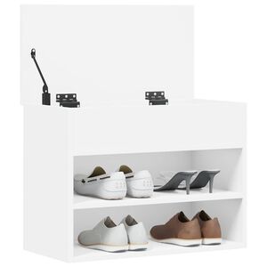 vidaXL Schuhbank Wei&szlig; 60x30x45 cm Holzwerkstoff