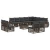 vidaXL Gartensofa-set 13 stk. Grau und Dunkelgrau Poly-Rattan