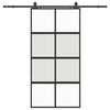 vidaXL Schiebet&uuml;r mit Beschlag Schwarz 102,5x205 cm Hartglas