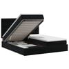 vidaXL Ottoman Bett mit Matratze mit Kopfteil 2 Stk. Schwarz Samt