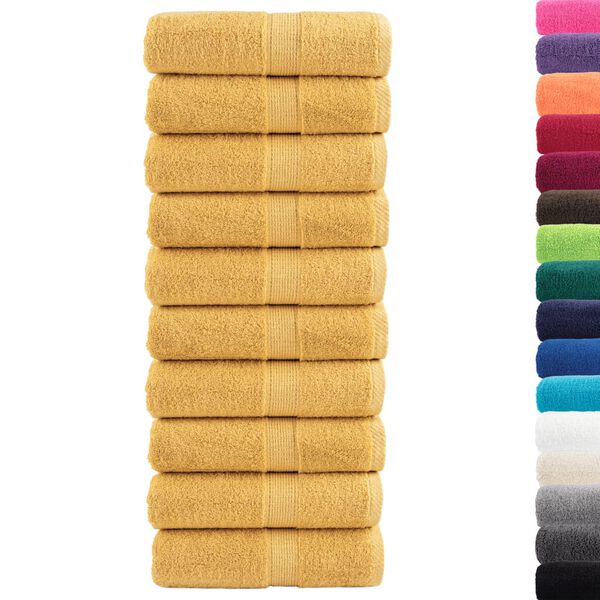 vidaXL Premium-Wascht&uuml;cher SOLUND 10 Stk. Gold 30x30 cm 600 g/m&sup2;