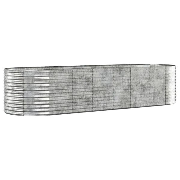 vidaXL Hochbeet Verzinkter Stahl 322x100x68 cm Silbern