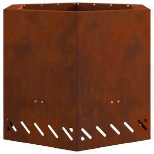 vidaXL Rauchfreier Feuerkorb Braun 58 x 58 x 51 cm Wetterfeststahl