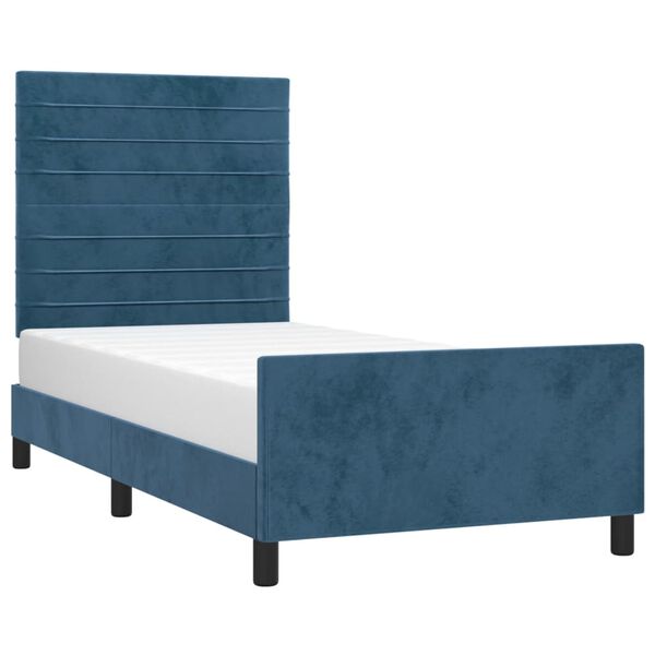 vidaXL Bettgestell ohne Matratze Dunkelblau 100x200 cm Samt