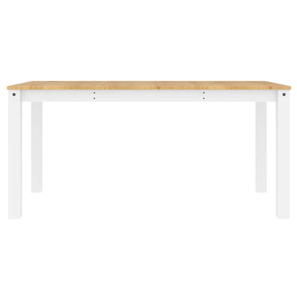 vidaXL Esstisch Panama Wei&szlig; 160x80x75 cm Massivholz Kiefer