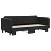 vidaXL Tagesbett Ausziehbar Schwarz 90x200 cm Samt