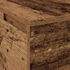vidaXL Aufbewahrungsbettgestell Altholz 135 x 190 cm Holzwerkstoff