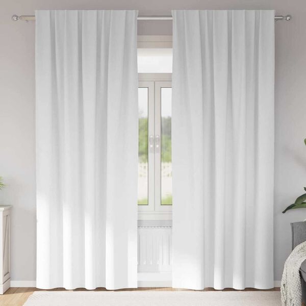 vidaXL Verdunkelungs-Vorh&auml;nge mit Ringen 2 pcs Reinwei&szlig; 225 x 140 cm