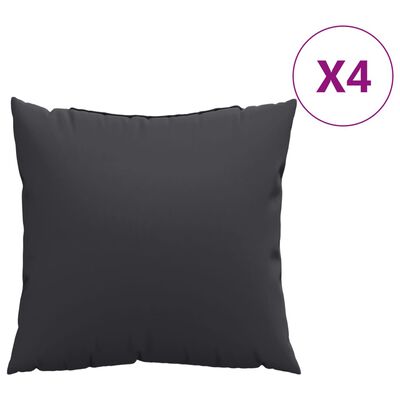 vidaXL Zierkissen 4 Stk. Schwarz 40x40 cm Stoff