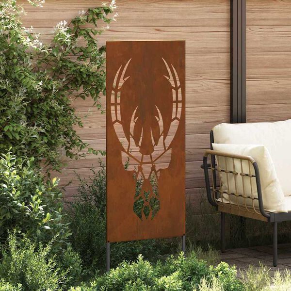 vidaXL Garten Sichtschutz-Leinwand Rostig 50 x 140 cm Wetterfeststahl