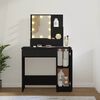 vidaXL Schminktisch mit LED Schwarz 86,5x35x136 cm