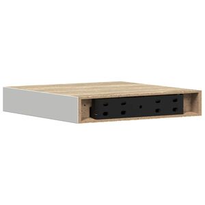 vidaXL Schweberegal Eichen-Optik und Wei&szlig; 23x23,5x3,8 cm MDF