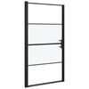 vidaXL Duscht&uuml;r 100x178 cm Halbmatt Hartglas Schwarz