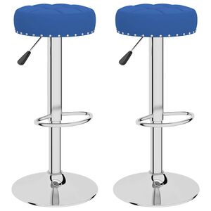 vidaXL Barhocker 2 Stk. Blau Stoff