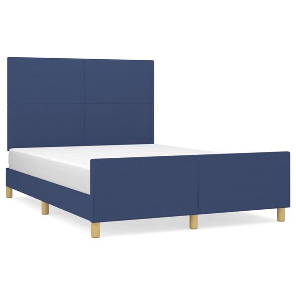 vidaXL Bettgestell ohne Matratze Blau 140x190 cm Stoff