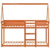 vidaXL Etagenbett mit Dach Wachsbraun 75x190 cm Massivholz Kiefer