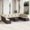 vidaXL Gartensofa-set mit Kissen 10 pcs Braun und Creme Polyrattan